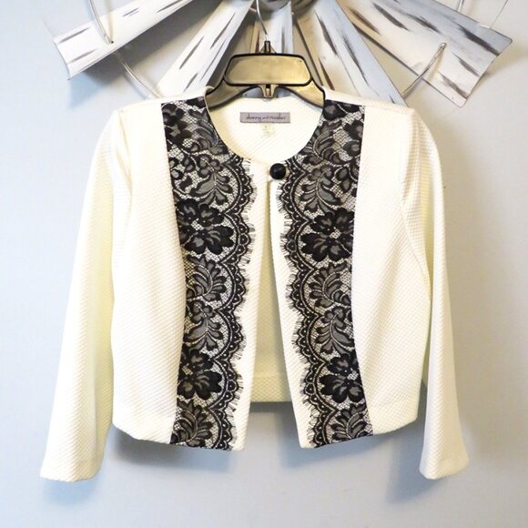 Beautiful 2 Pcs Danny & Nicoles Dress Black & Cream Dress w/ Lace Size 6‎ - Picture 4 of 16